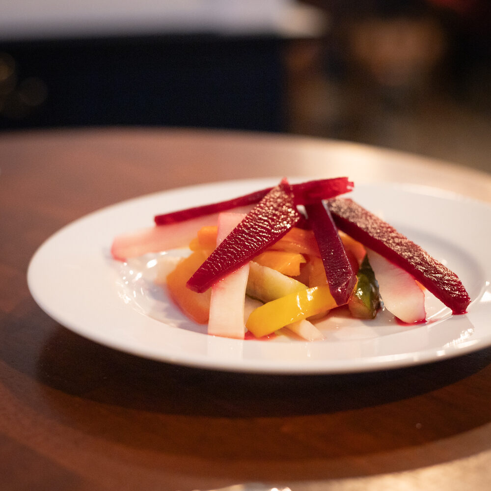 House Pickles at NEAR AND FAR, a British pub in Susukino, Sapporo